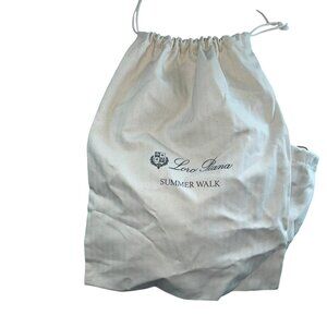 loro piana pale tan herringbone twill cotton SUMMER WALK cotton dust bag